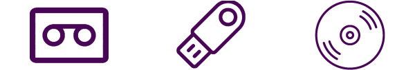 Typical forms of data containers which require advanced techniques for proper disposal 